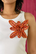 Fleur Brooch Orange