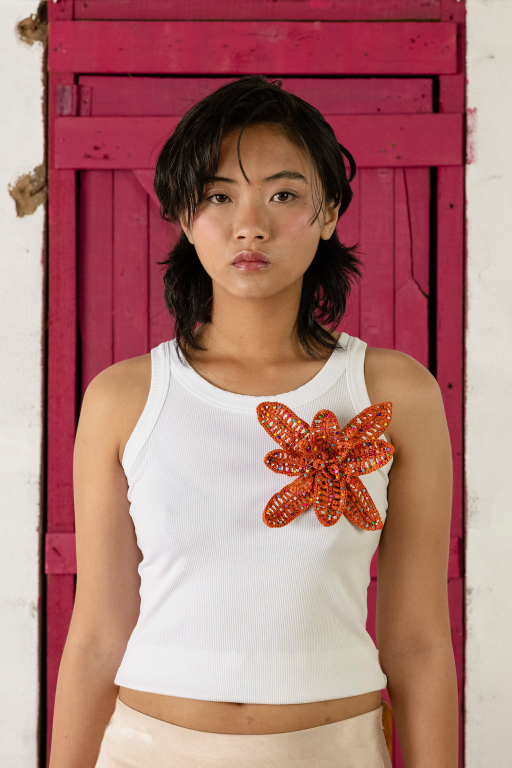 Fleur Brooch Orange