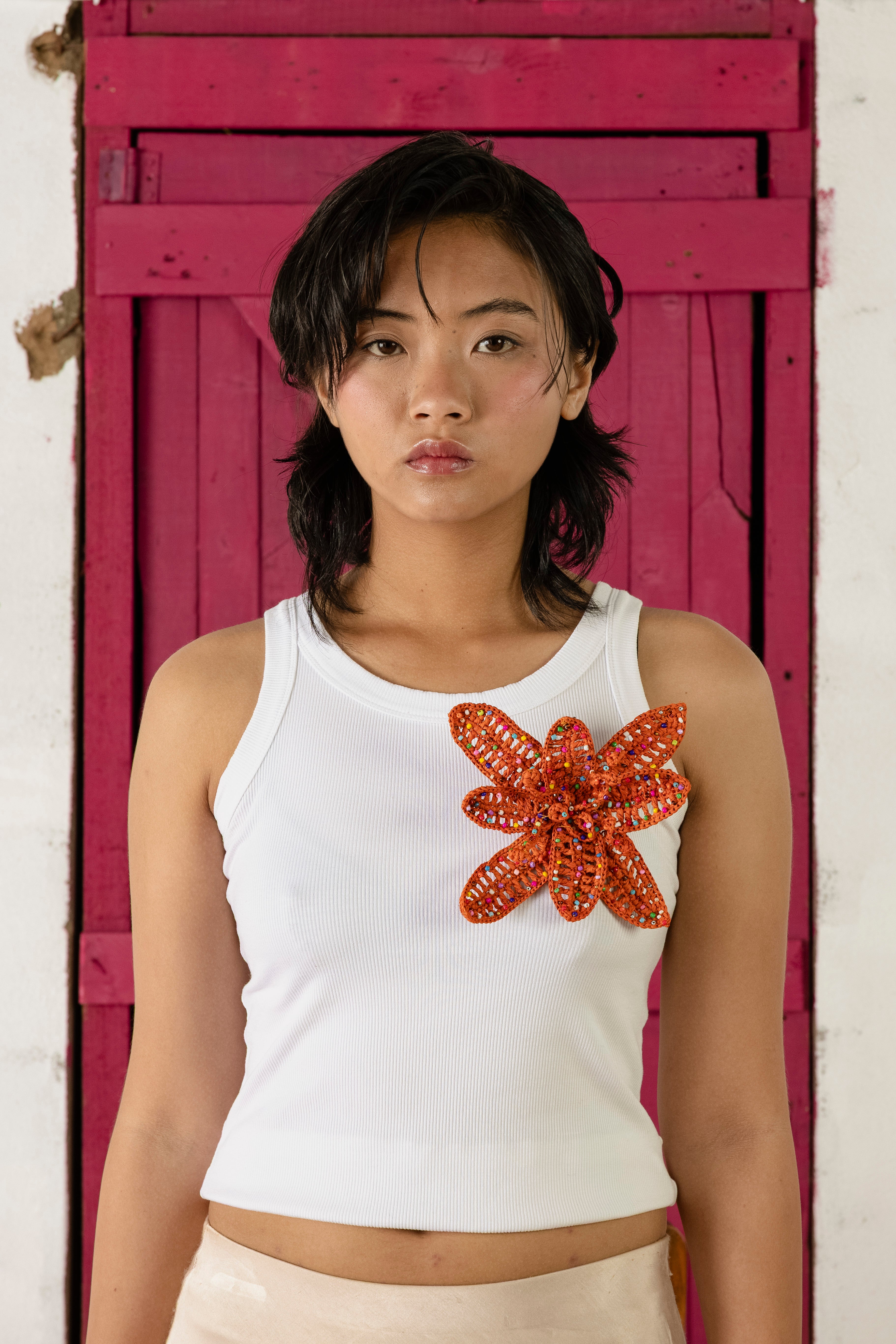 Fleur Brooch Orange
