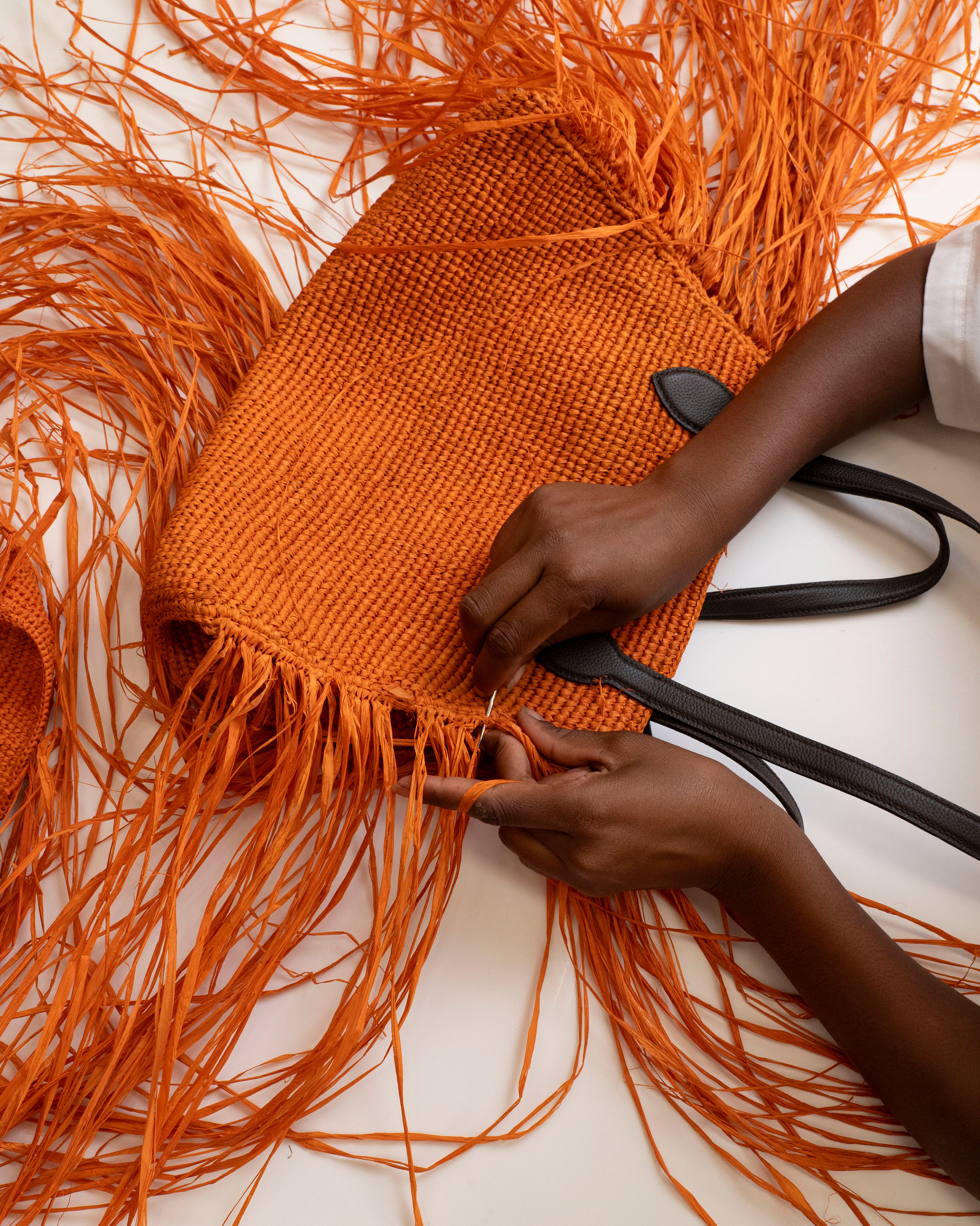 Kifafa Frange Tote Bag Orange