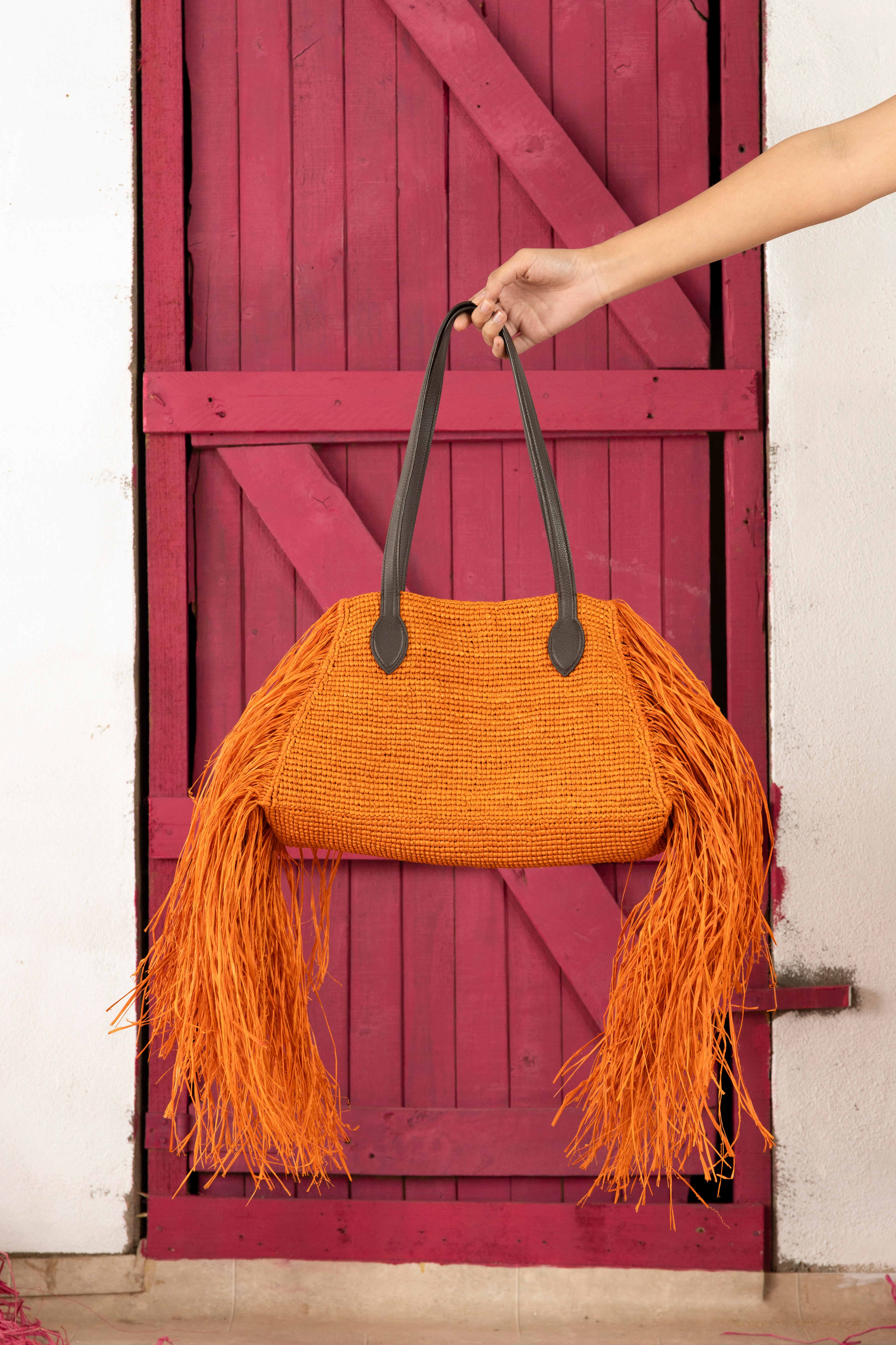 Kifafa Frange Tote Bag Orange